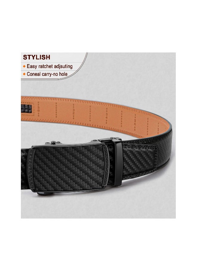 Men Belts, Ratchet Sliding Belt Adjustable For Mens Dress Casual Pant Oxfords, Cut for Fit(Set of 2,length:50 in)