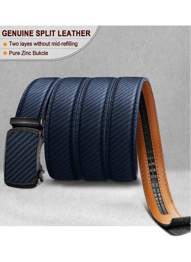 Men Belts, Ratchet Sliding Belt Adjustable For Mens Dress Casual Pant Oxfords, Cut for Fit(Set of 2,length:50 in)