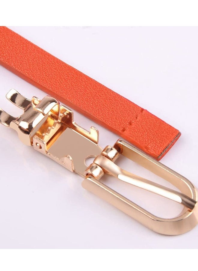 Women Skinny Leather Belts, 3 PCS Thin Jean Waist Belt, with Metal Buckle Solid Color Patent with Alloy for Jeans Dress Fashion