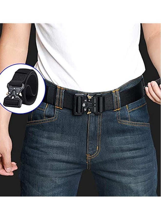 Mens Tactical Belt 3-Pack, Military Style Casual Belts for Men, Versatile Multi-Use Design