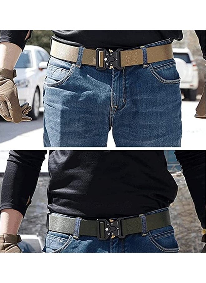 Mens Tactical Belt 3-Pack, Military Style Casual Belts for Men, Versatile Multi-Use Design