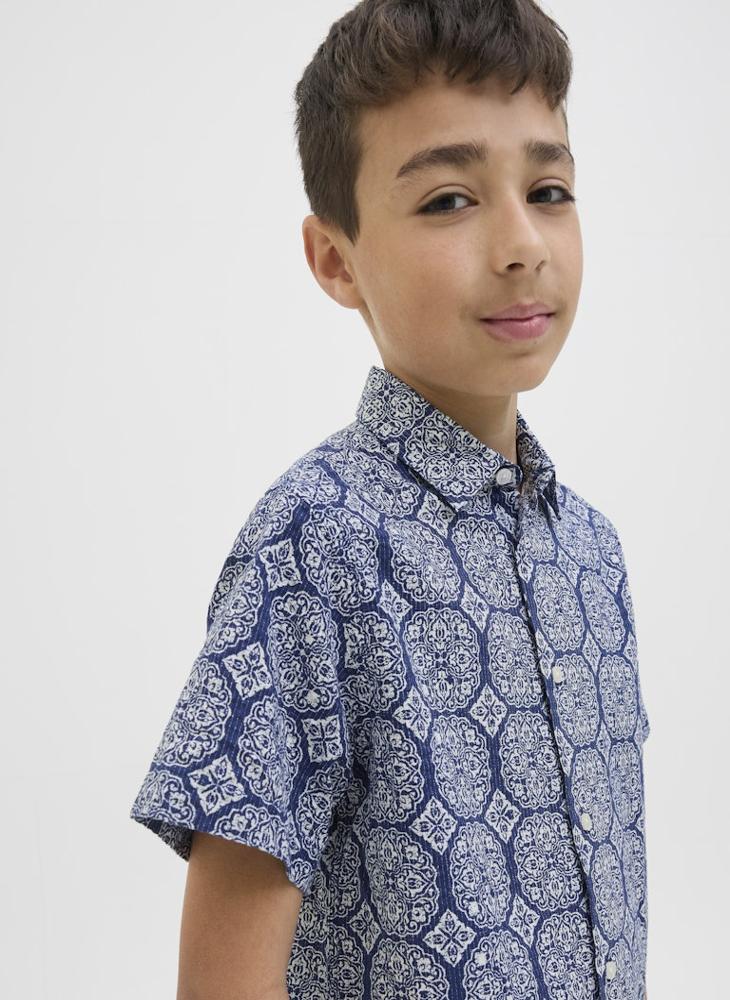 Kids Jorseersucker Aop Shirt