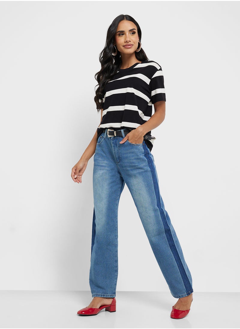 Mid Rise Straight Fit Jeans