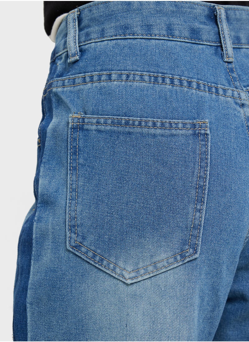 Mid Rise Straight Fit Jeans