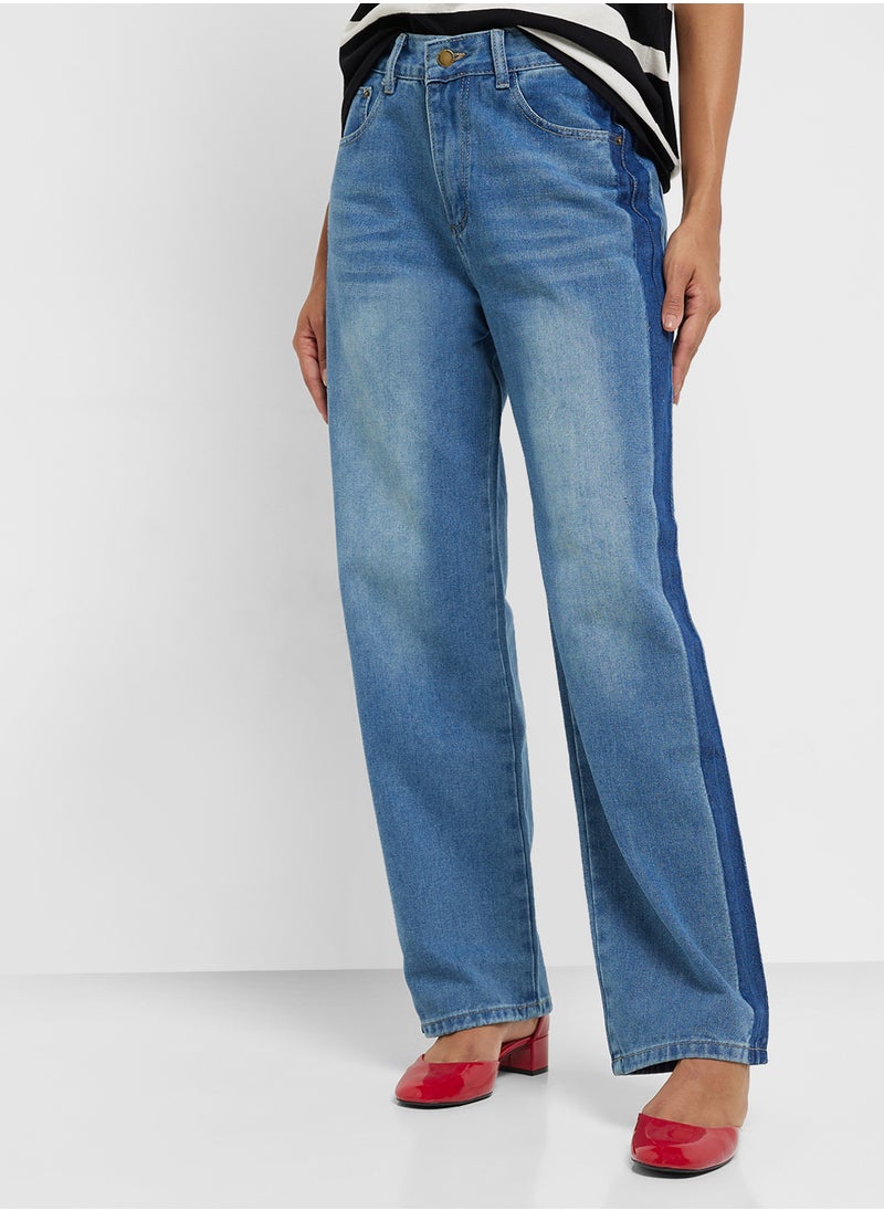Mid Rise Straight Fit Jeans