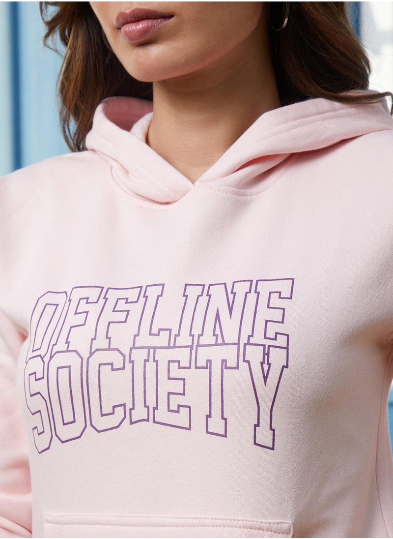 Women's Baby Pink Offline Society Pullover Hoodie