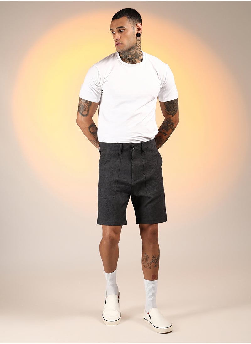 Men's Charcoal Grey Tailored Carpenter Shorts