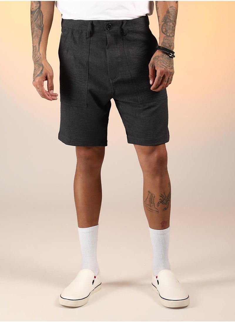 Men's Charcoal Grey Tailored Carpenter Shorts
