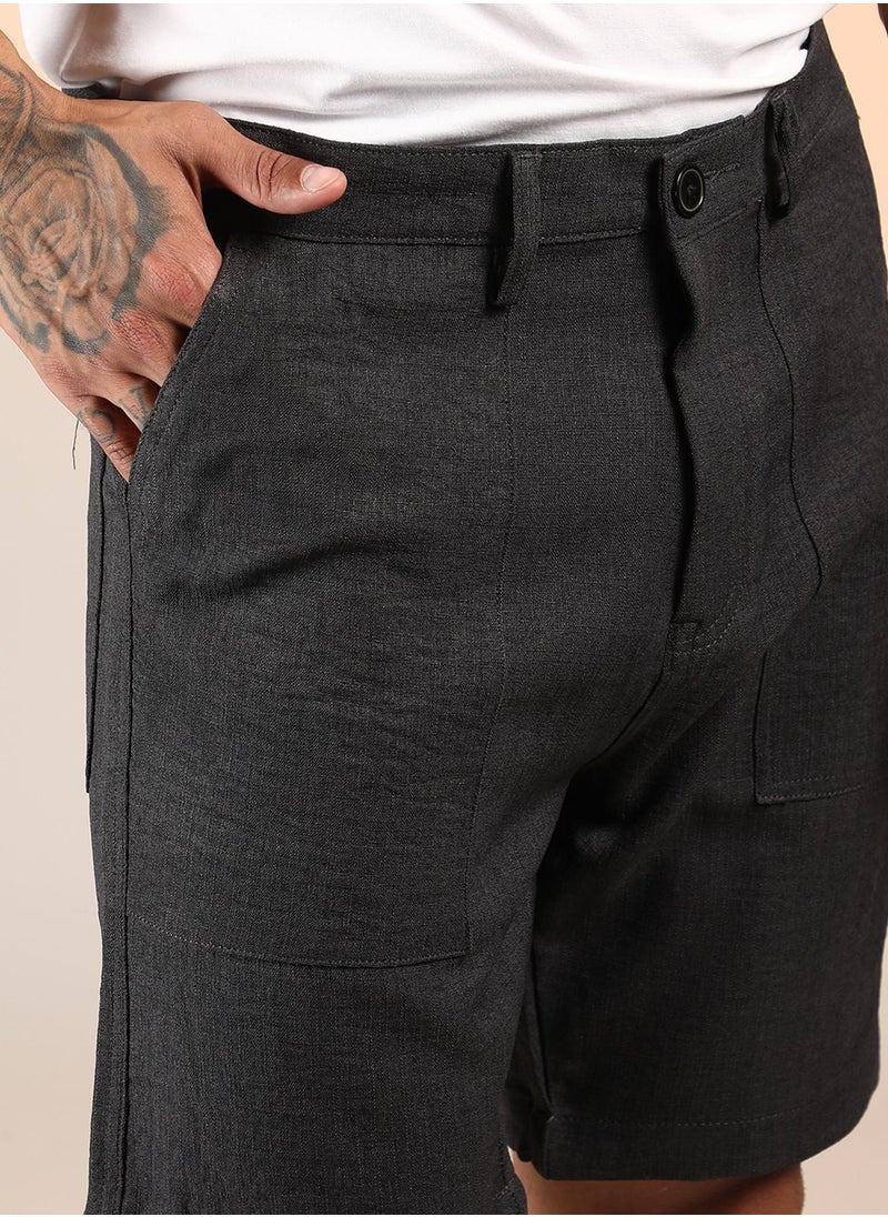 Men's Charcoal Grey Tailored Carpenter Shorts