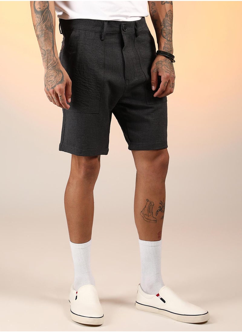 Men's Charcoal Grey Tailored Carpenter Shorts
