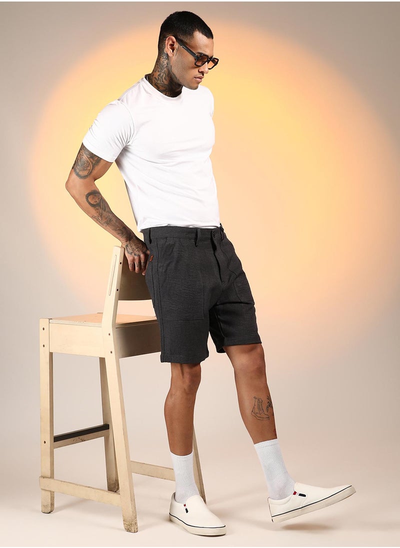 Men's Charcoal Grey Tailored Carpenter Shorts