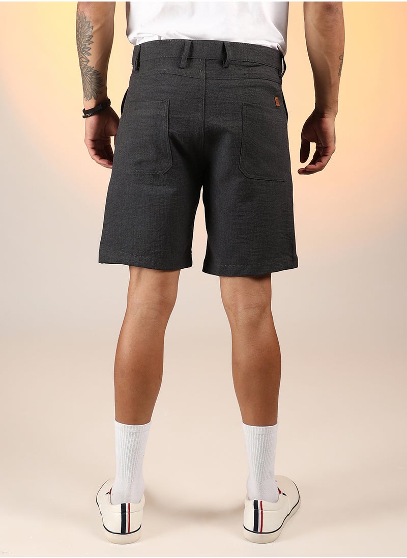 Men's Charcoal Grey Tailored Carpenter Shorts