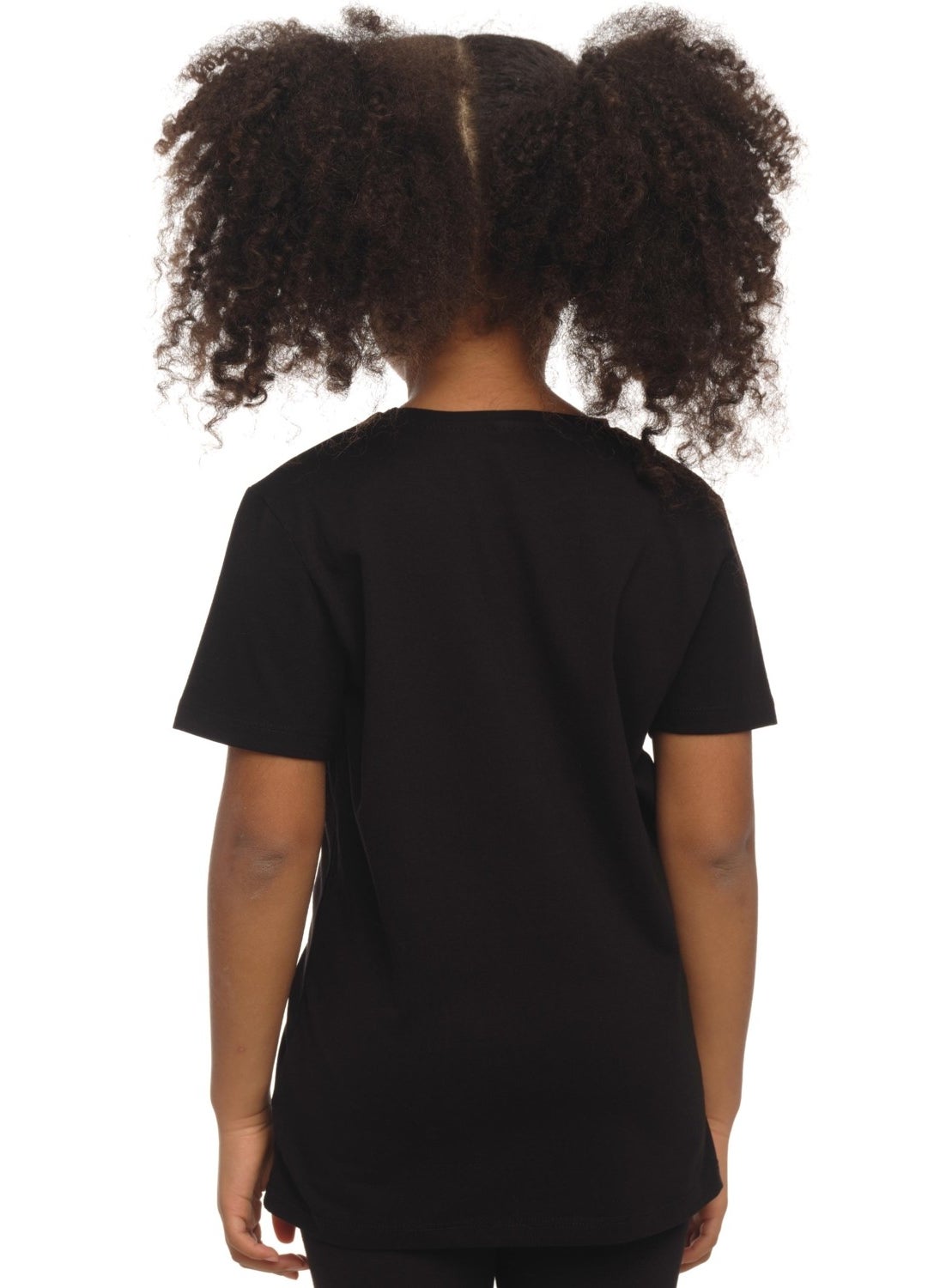 Black Basic Unisex Kids Crew Neck Short Sleeve T-Shirt