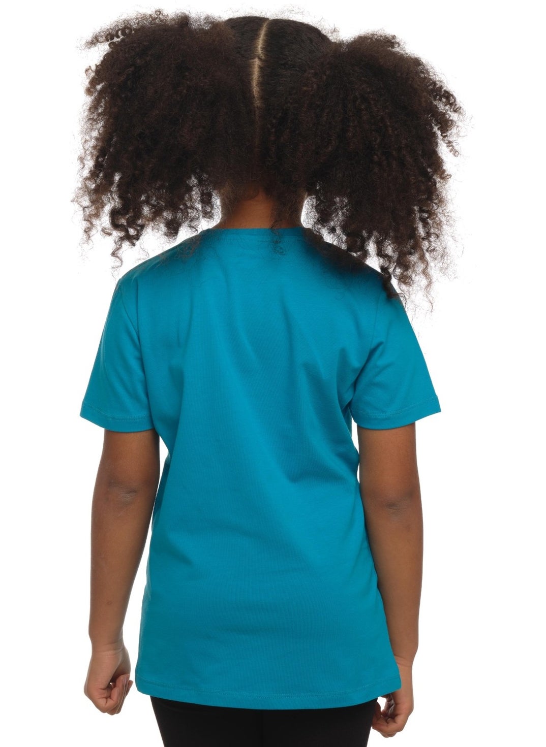 Dark Turquoise Basic Unisex Kids Zero Collar Short Sleeve T-Shirt