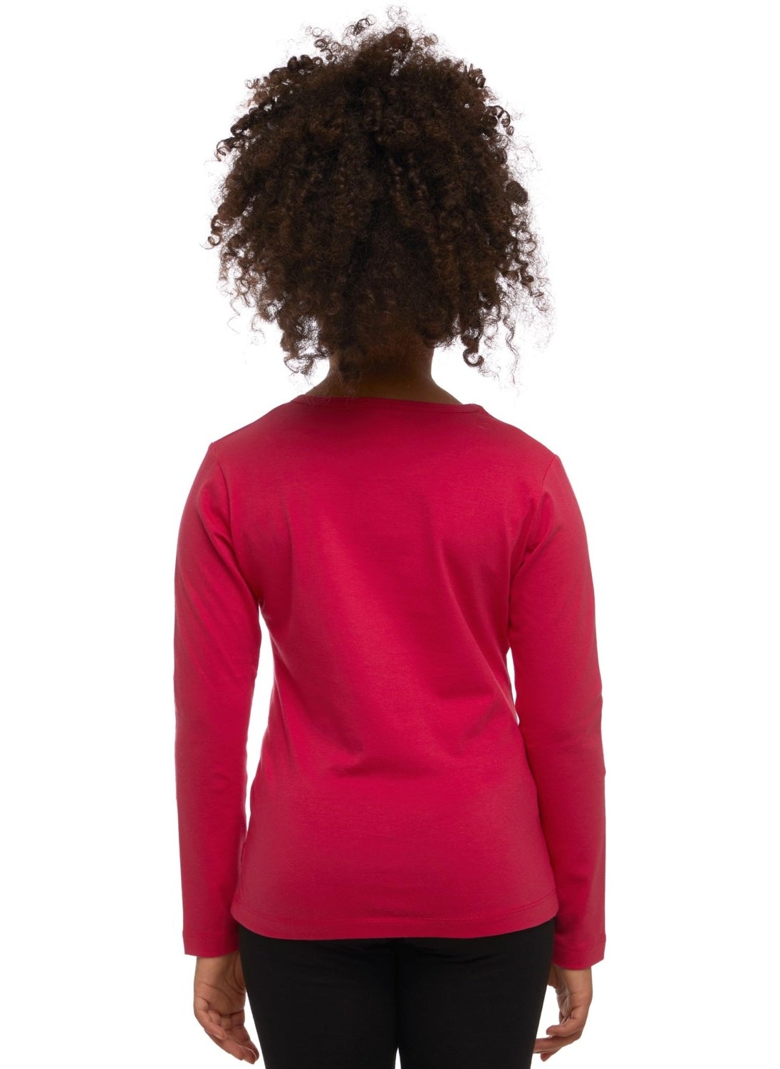 Dark Fuchsia Basic Seasonal Lycra Long Sleeve Girls T-Shirt