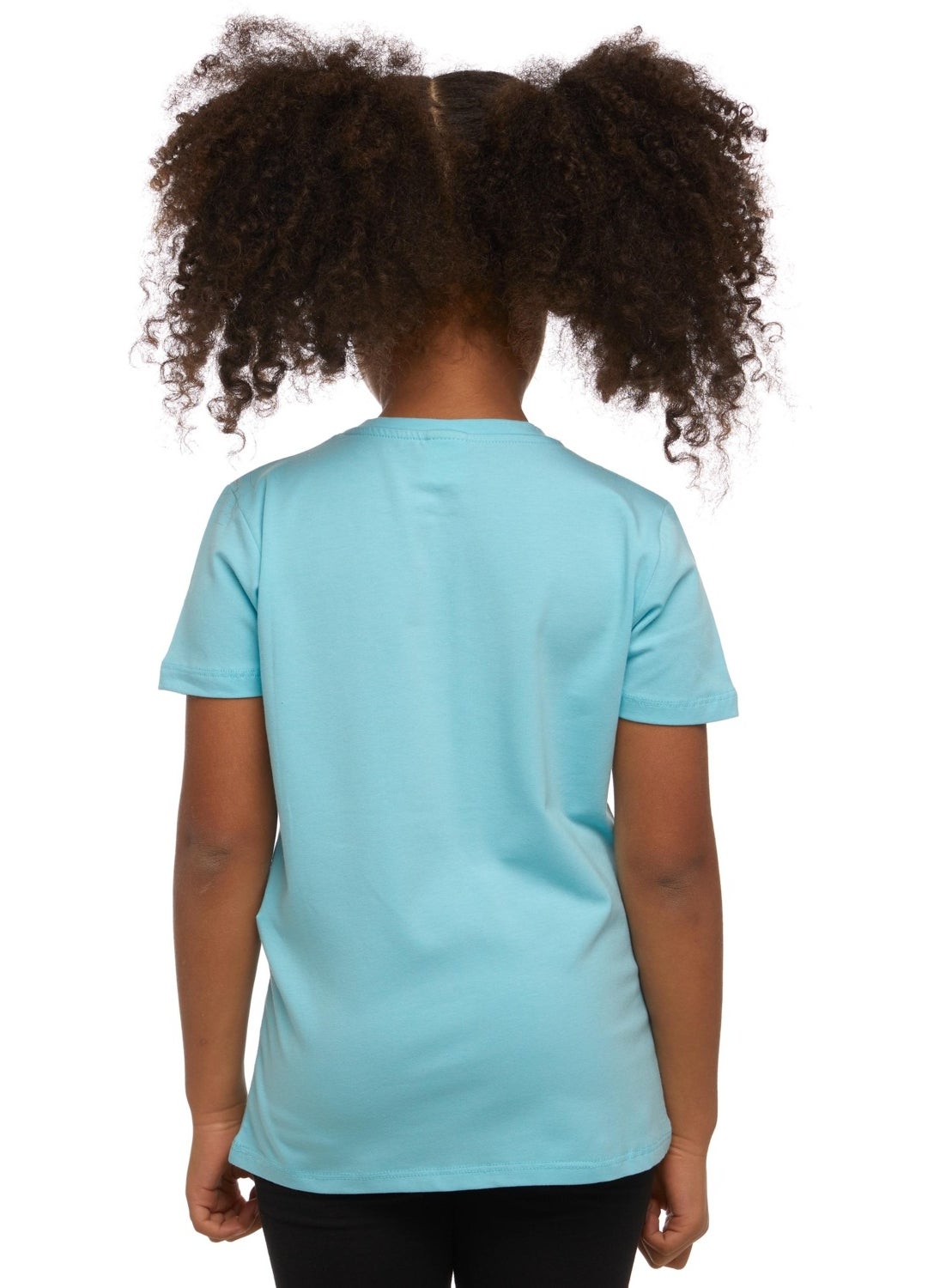 Cyan Basic Unisex Kids Crew Neck Short Sleeve T-Shirt
