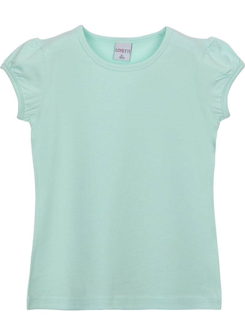 Mint Basic Girls Zero Collar Watermelon Sleeve T-Shirt