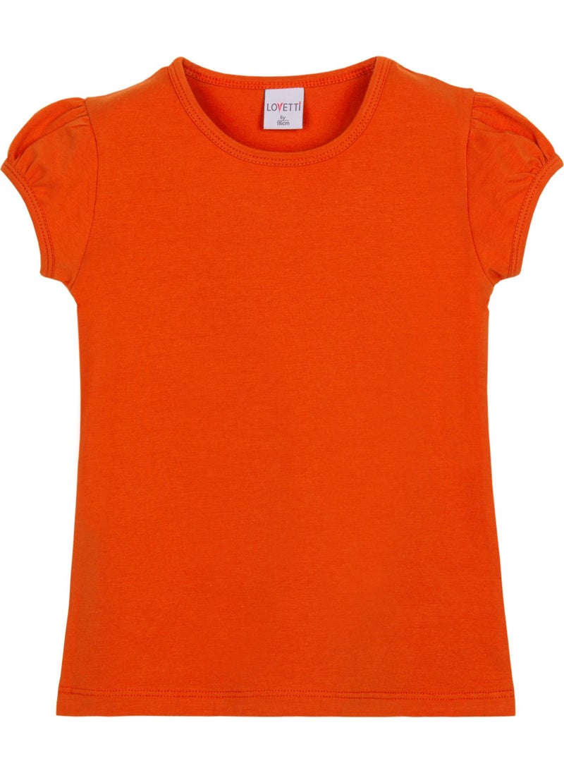 Brick Basic Girl Zero Collar Watermelon Sleeve T-Shirt