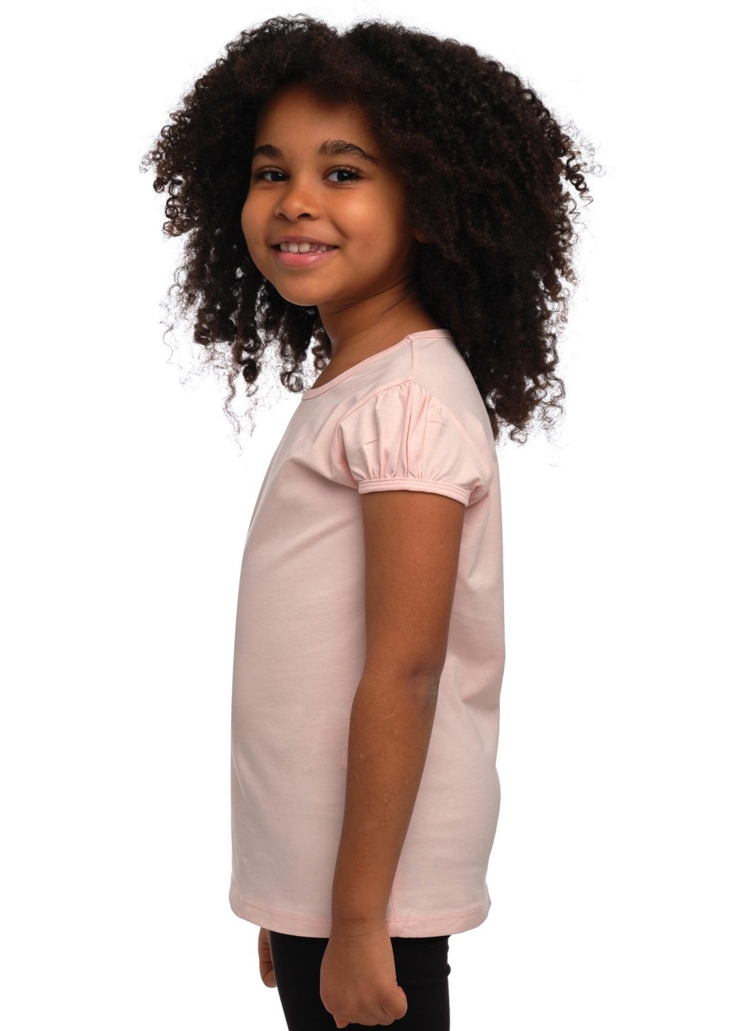 Light Powder Basic Girl Zero Collar Watermelon Sleeve T-Shirt