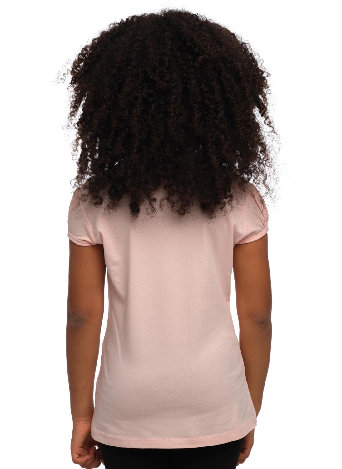 Light Powder Basic Girl Zero Collar Watermelon Sleeve T-Shirt