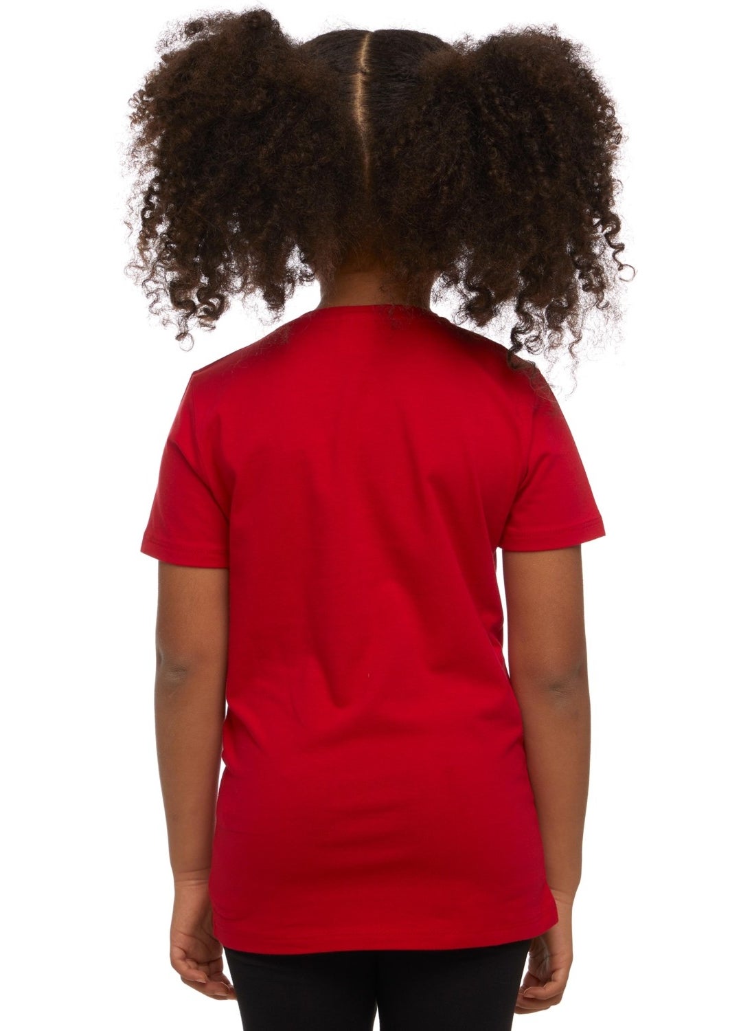 Light Red Basic Unisex Kids Zero Collar Short Sleeve T-Shirt