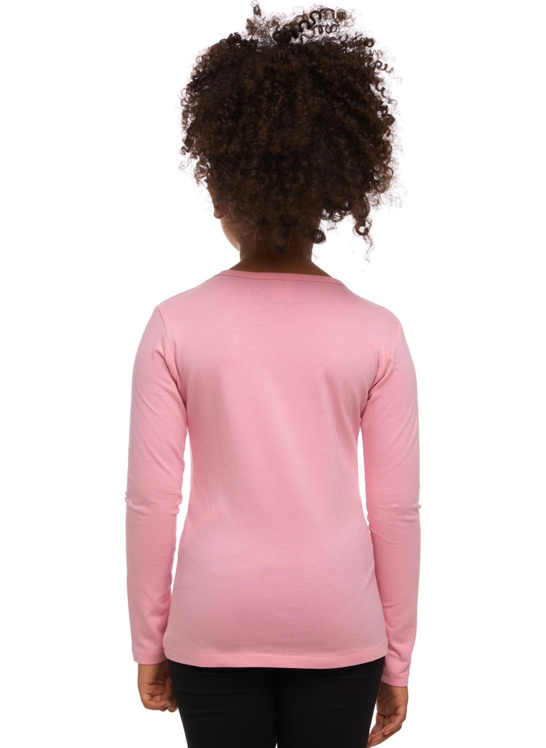 Pink Basic Seasonal Lycra Long Sleeve Girls T-Shirt