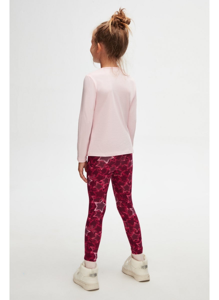 Pale Pink Basic Seasonal Lycra Long Sleeve Girls T-Shirt