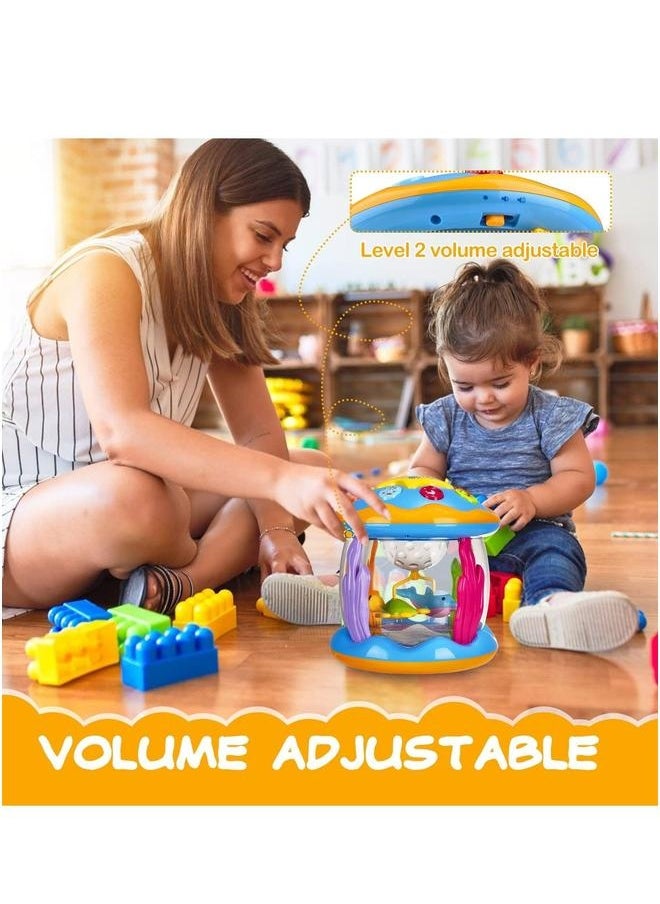 Baby Toys 6 to 12 Months, Sensory for 1 2 3 Year Old Boys Girls, Early Learning Musical Toddler, Ocean Projector Light Up with Music, Educational Toy Birthday Gifts