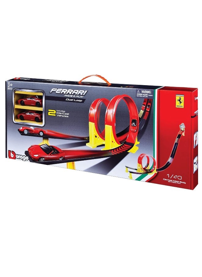 Bburago Multi-Color Ferrari Dual Loop Playset