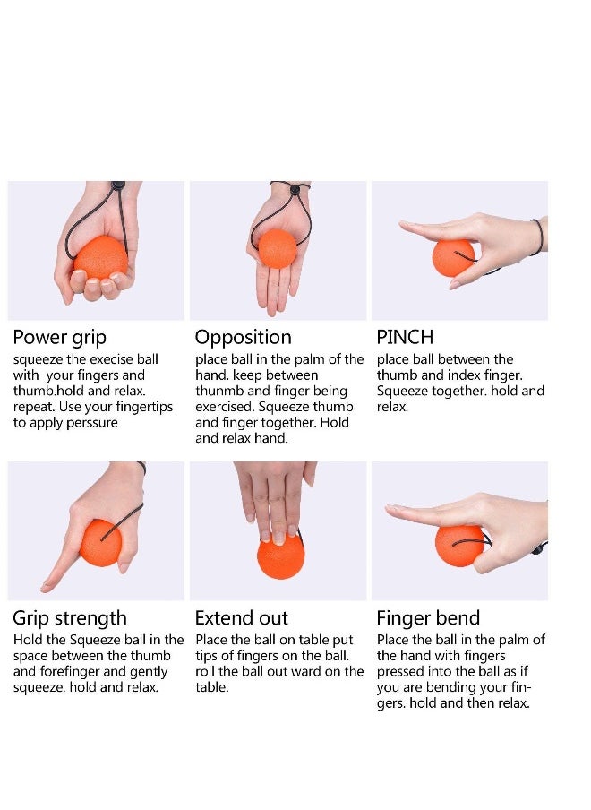 Stress Ball Portable Squeeze Stress Relief Balls Strengthen Hand Exercise and Relieve Tension Hand Exerciser Grip Strengthener Stress Relief 5PCS