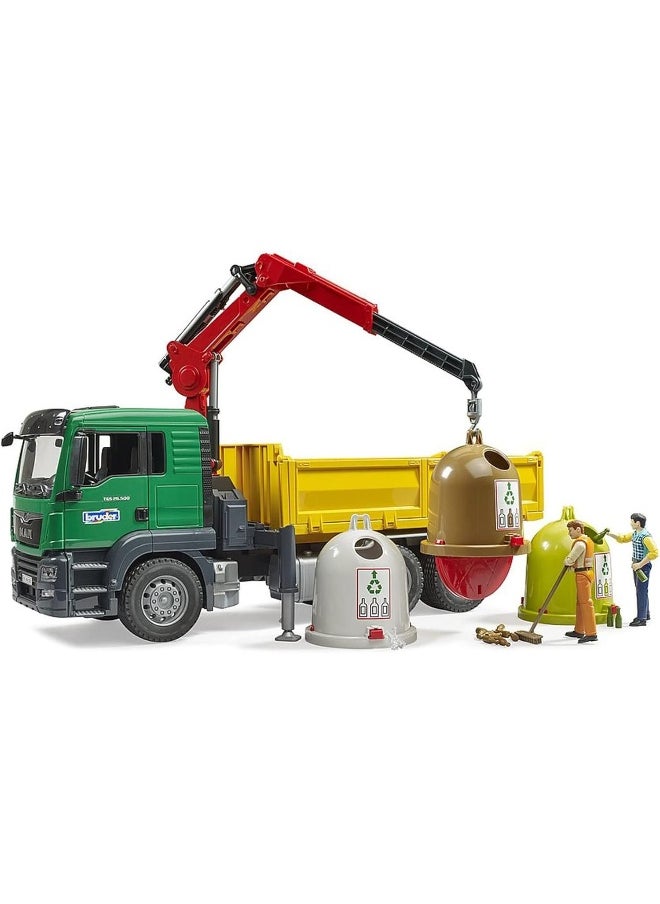 Bruder Man TGS Truck with Recycling Containers and Bottles (1:16)