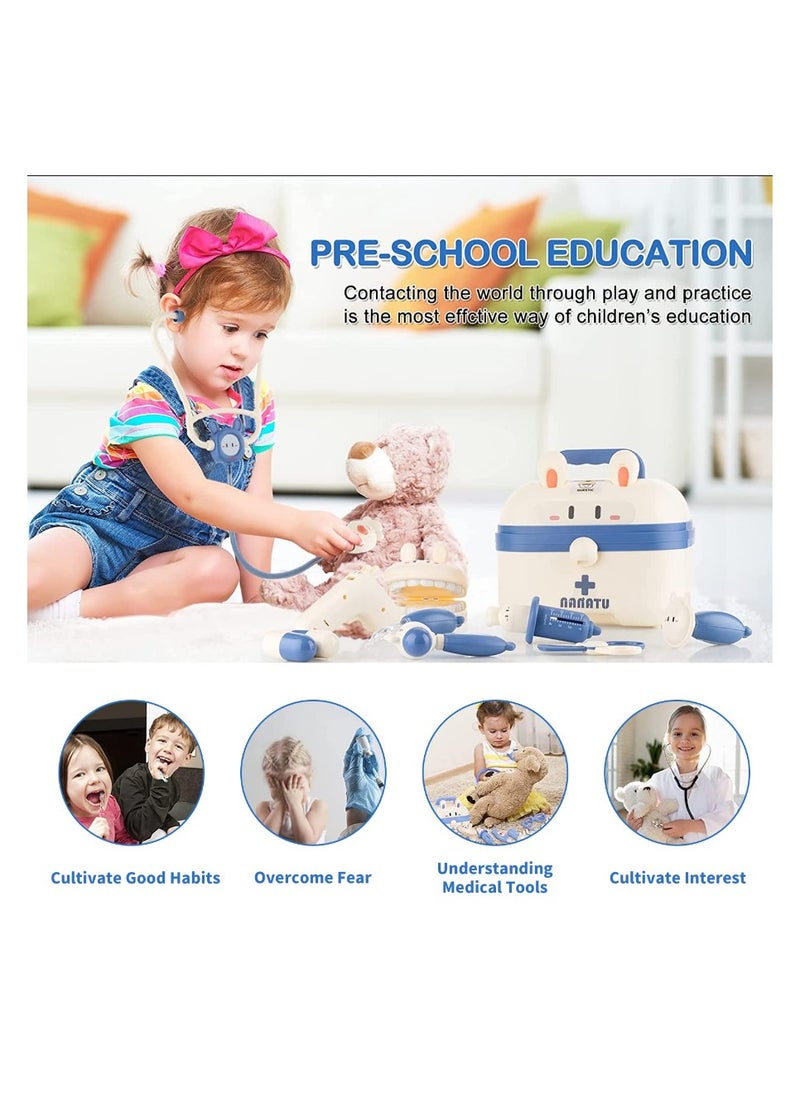 Doctor Kit for Kids - Pretend Play Educational Doctor Toys, Medical Kit with Stethoscope, Doctor Playset for Dentist Doctor, Role Play Toys for 3 4 5 6 7 8 Years Old Girls  Boys Toddler Gifts