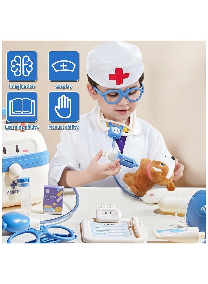 Doctor Kit for Kids - Pretend Play Educational Doctor Toys, Medical Kit with Stethoscope, Doctor Playset for Dentist Doctor, Role Play Toys for 3 4 5 6 7 8 Years Old Girls  Boys Toddler Gifts