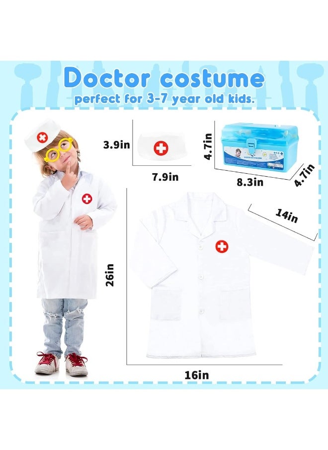 Doctor Kit Kids Toys 26 Pieces Dentist Kit Doctor Costume Role Play Set Pretend Play Medical Kit Dress Up Blue Doctor Kit