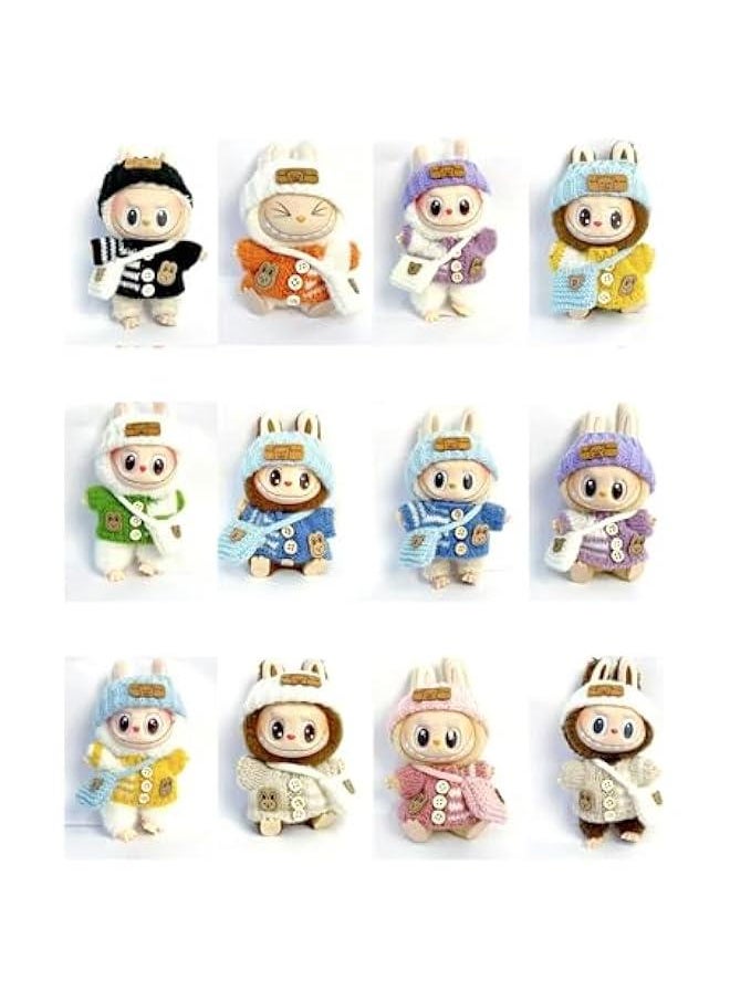 Labubu Clothes Set - Handcraft Cute Crochet Set for 17cm Doll, Chic Labubu Accessories for Doll, Premium Labubu Outfit with Accessories, Stylish Labubu Clothes for Doll(Pink)