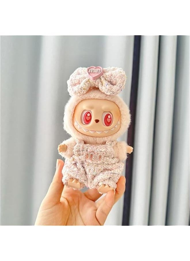 Tweed Outfit for LABUBU Doll, Cute & Durable Clothes for 7-8 inch Dolls, Handmade Faux Wool Coat & Hat Set, Perfect for LABUBU Collectors, Unique Gift for Doll Lovers(No Doll)