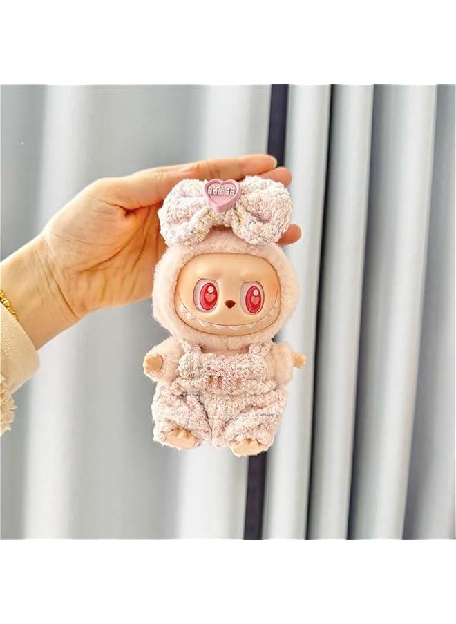 Tweed Outfit for LABUBU Doll, Cute & Durable Clothes for 7-8 inch Dolls, Handmade Faux Wool Coat & Hat Set, Perfect for LABUBU Collectors, Unique Gift for Doll Lovers(No Doll)