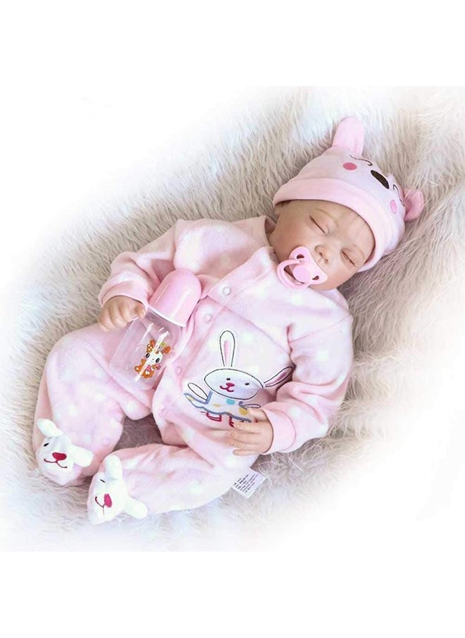 Reborn Baby Doll With Feeding Bottle And Teether 47 x 14 x 23cm