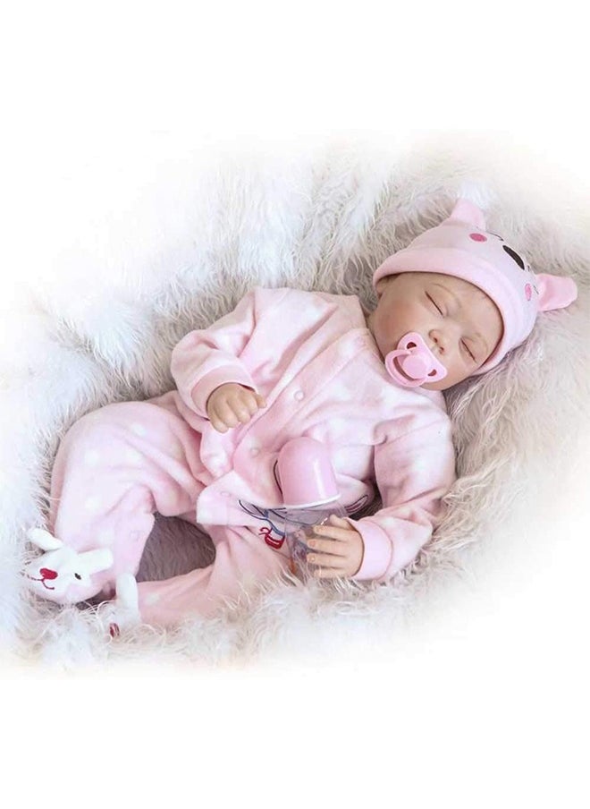 Reborn Baby Doll With Feeding Bottle And Teether 47 x 14 x 23cm