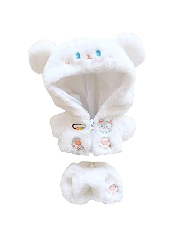 20cm /7.9 Doll Plush Doll's Clothes Animal one-Piece Garment Suit Pajamas Toys Dolls Accessories(White Bear)
