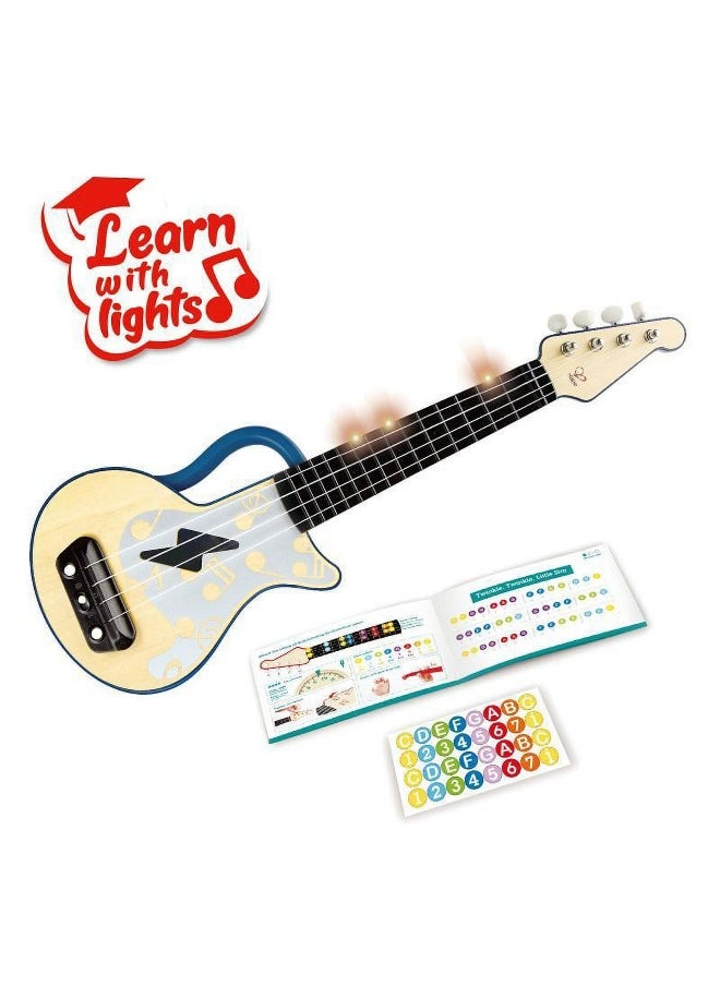 Hape Learn with Lights Electronic Ukulele (Blue)