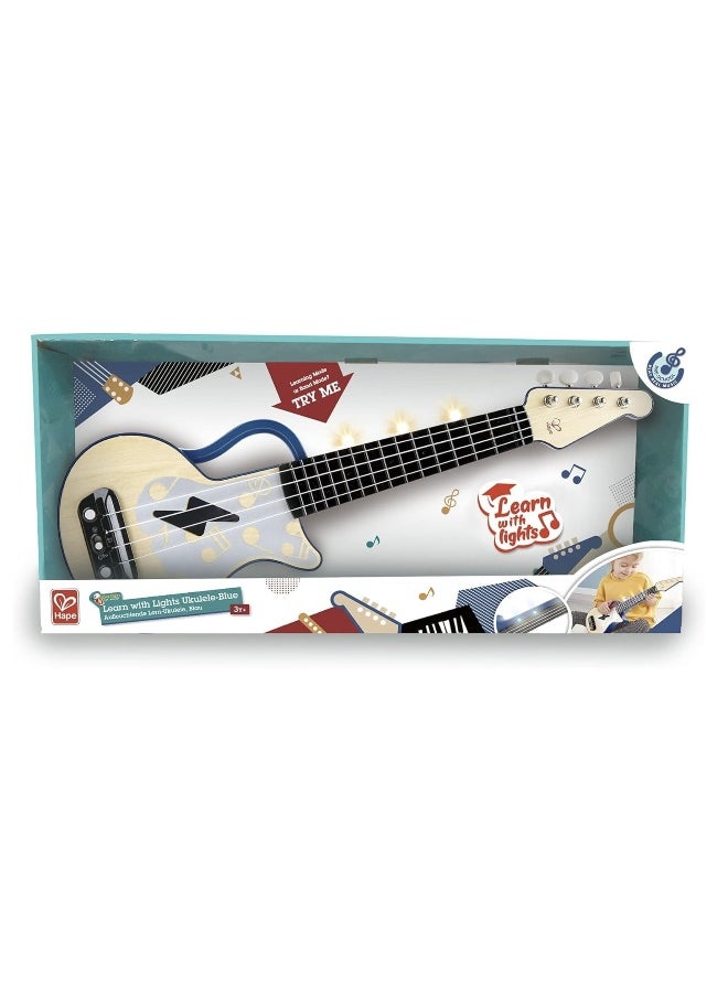 Hape Learn with Lights Electronic Ukulele (Blue)
