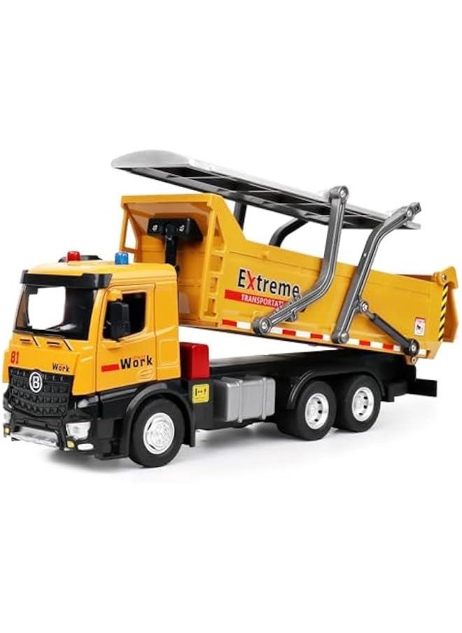 Dump Truck Toy for Kids 3-5,with Metal Cab,Kids Toy Cars with Lights and Sounds,Toy Truck Gift for Boy Age 2 3 4 5 Years Old