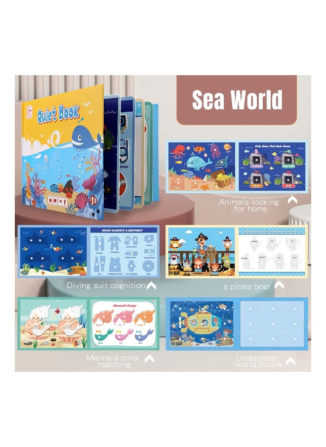 4-Pack DIY Quiet Book for Toddlers, Montessori Busy Book for Kids to Enhance Learning Skills with Dinosaur, Sea, and Space Activities - Educational Toys for Preschool Development.