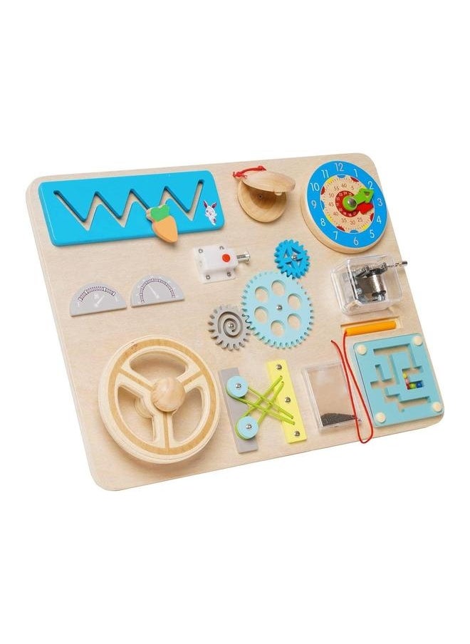 Wooden Montessori Busy Board, for Toddlers Play, Educational Toys Preschool Learning Activities, Motor Skills Travel Toy Gifts, Kids Boys Girls(1 Pack)