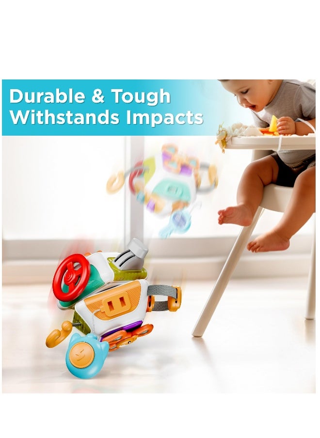 Baby Busy Cubefor Toddler 1-3, Montessori Sensory Toys Infant Carseat Toy Plane Travel Toy Educational Learning Cube Travel Busy Board Educational Infant Toy Infant Montessori Cube Baby Plane Toy