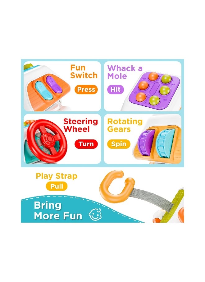 Baby Busy Cubefor Toddler 1-3, Montessori Sensory Toys Infant Carseat Toy Plane Travel Toy Educational Learning Cube Travel Busy Board Educational Infant Toy Infant Montessori Cube Baby Plane Toy