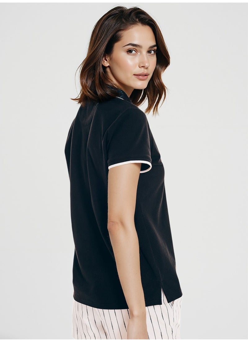 Basic Regular Fit Premium Cotton Logo Polo Shirt