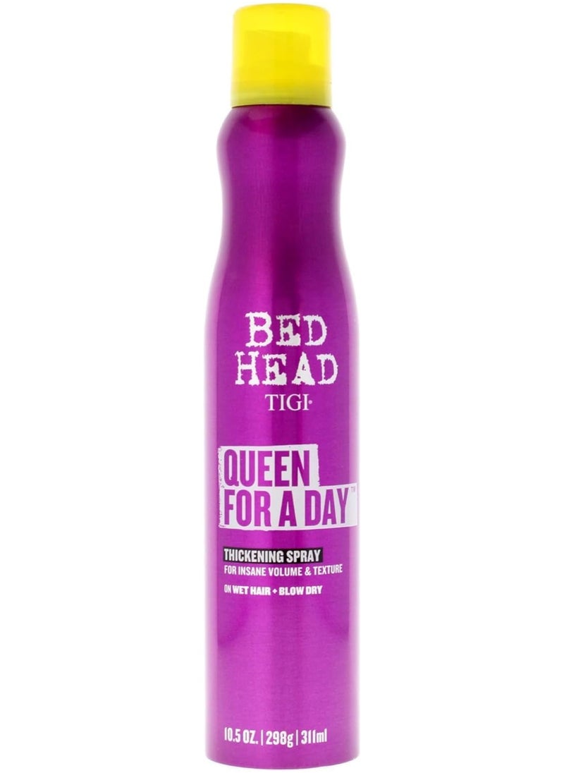 Bed Head by TIGI Queen For A Day Volume Spray, Texture Spray for Hair, Hair Thickening Spray for Fine, Flat And Thin Hair - 311 ml
