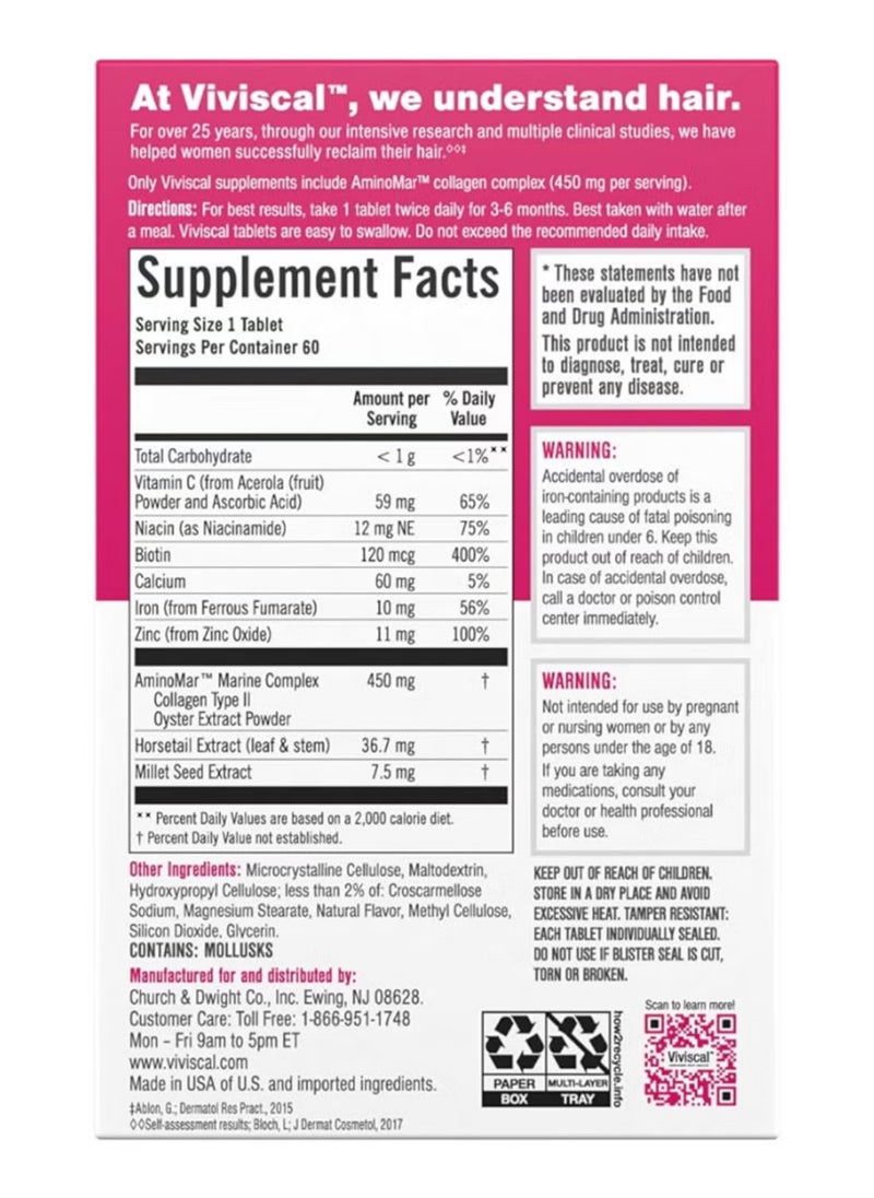 Woman Hair Health Supplements, 60 Tablets